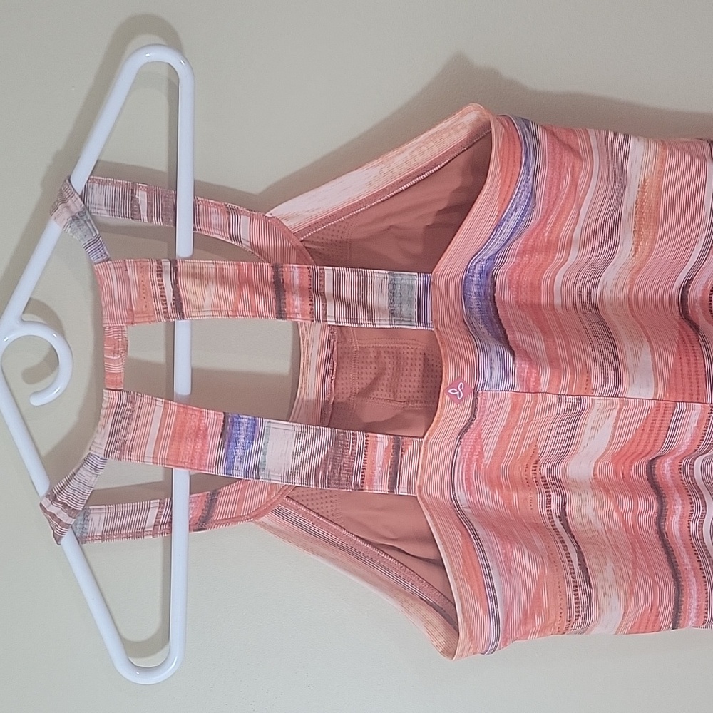 PrAna Racerback Quinn Dress sz L Sleeveless Stretch Shelf Bra Southwest Striped - Picture 6 of 6